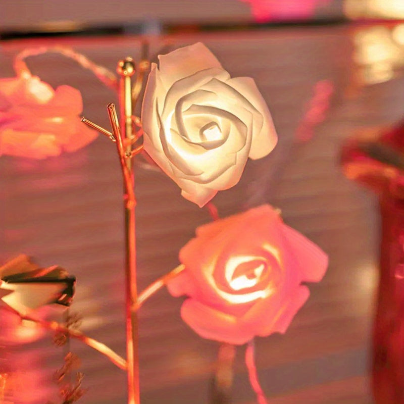 20 LED Rose Flower Fairy Lights 3M Battery Operated ( 3 AA batteries included )