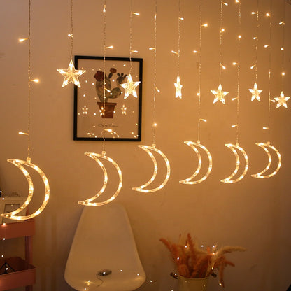 Moon Star Curtain Light for Home Decoration