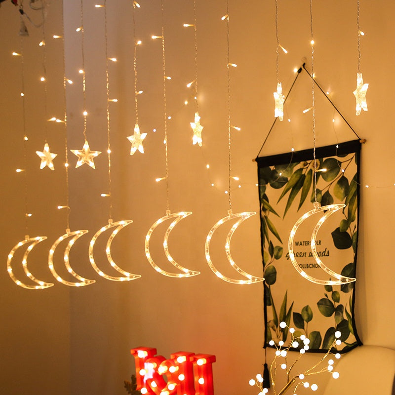 Moon Star Curtain Light for Home Decoration