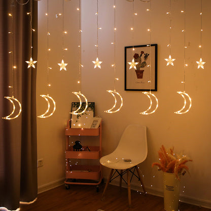 Moon Star Curtain Light for Home Decoration
