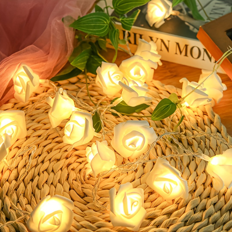 20 LED Rose Flower Fairy Lights 3M Battery Operated ( 3 AA batteries included )