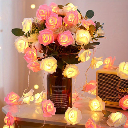 20 LED Rose Flower Fairy Lights 3M Battery Operated ( 3 AA batteries included )