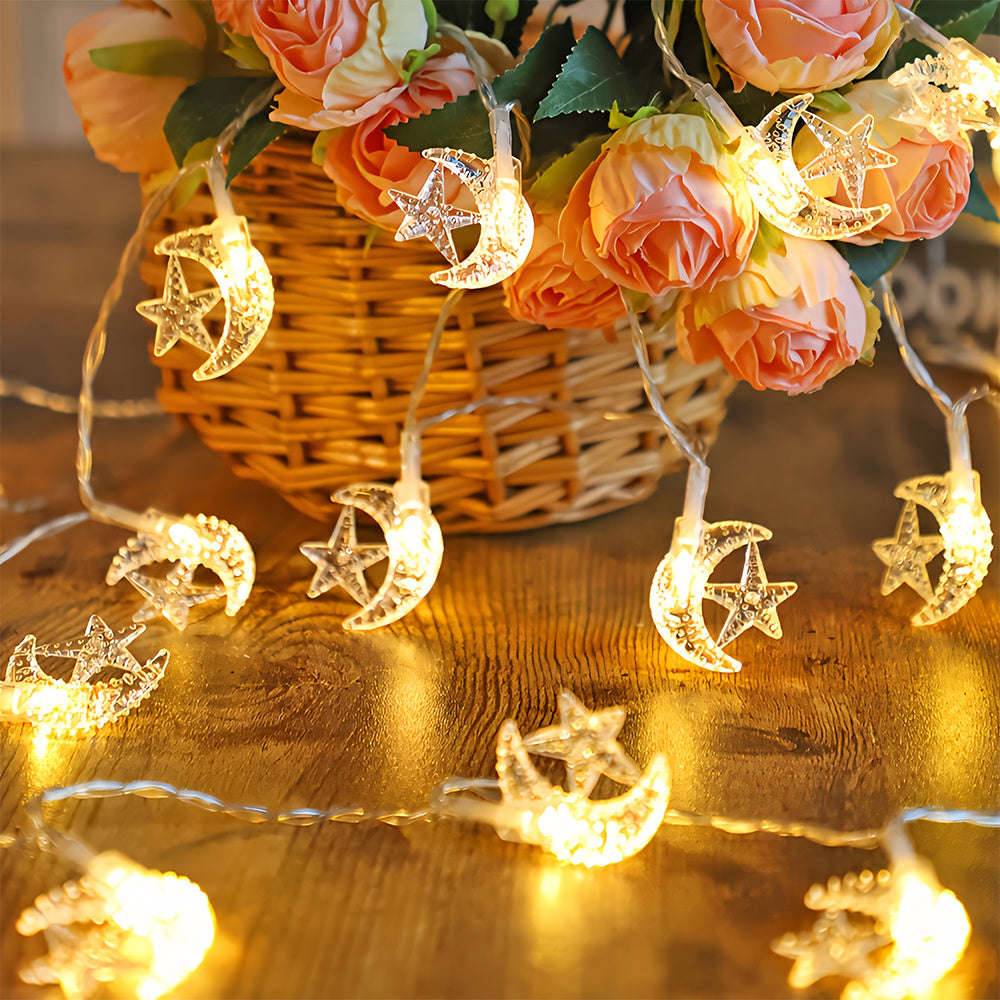 20 LED Crescent Moon Fairy Lights Battery Operated - 3 meter