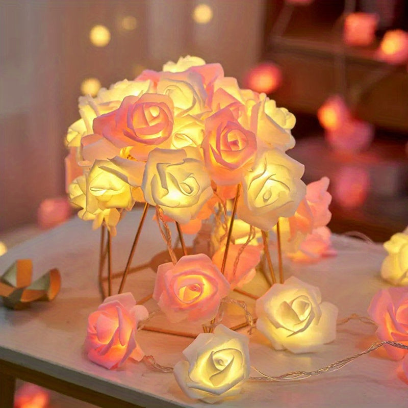 20 LED Rose Flower Fairy Lights 3M Battery Operated ( 3 AA batteries included )