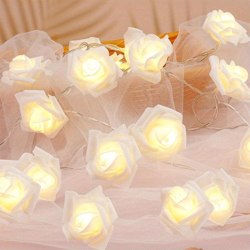 20 LED Rose Flower Fairy Lights 3M Battery Operated ( 3 AA batteries included )