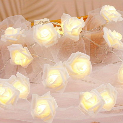 20 LED Rose Flower Fairy Lights 3M Battery Operated ( 3 AA batteries included )