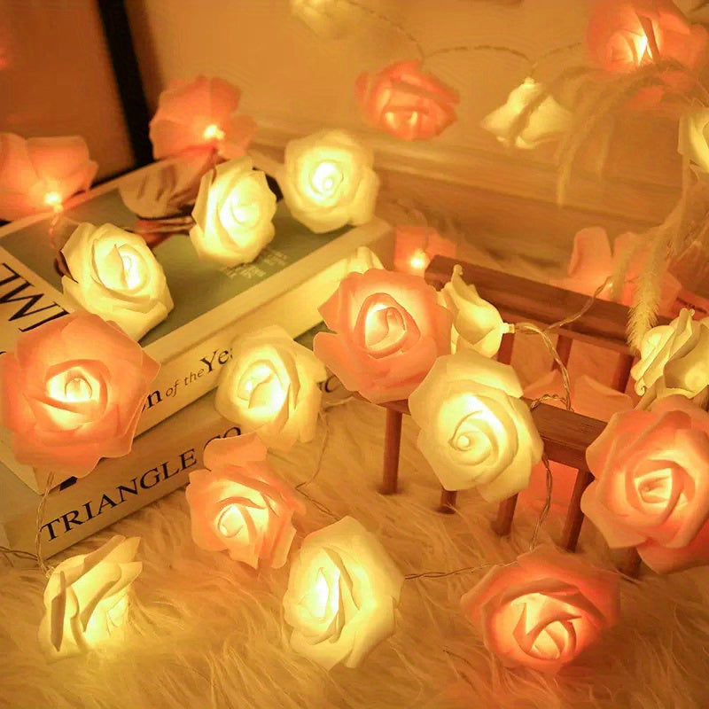 20 LED Rose Flower Fairy Lights 3M Battery Operated ( 3 AA batteries included )