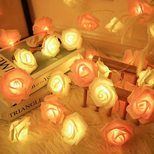 20 LED Rose Flower Fairy Lights 3M Battery Operated ( 3 AA batteries included )
