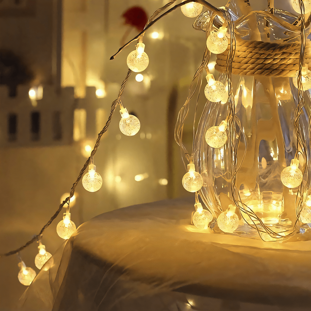 Crystal Waterdrop Ball 20 Led String Fairy Light for Room Decoration - Water drop ball LED Fairy Lights Battery Operated