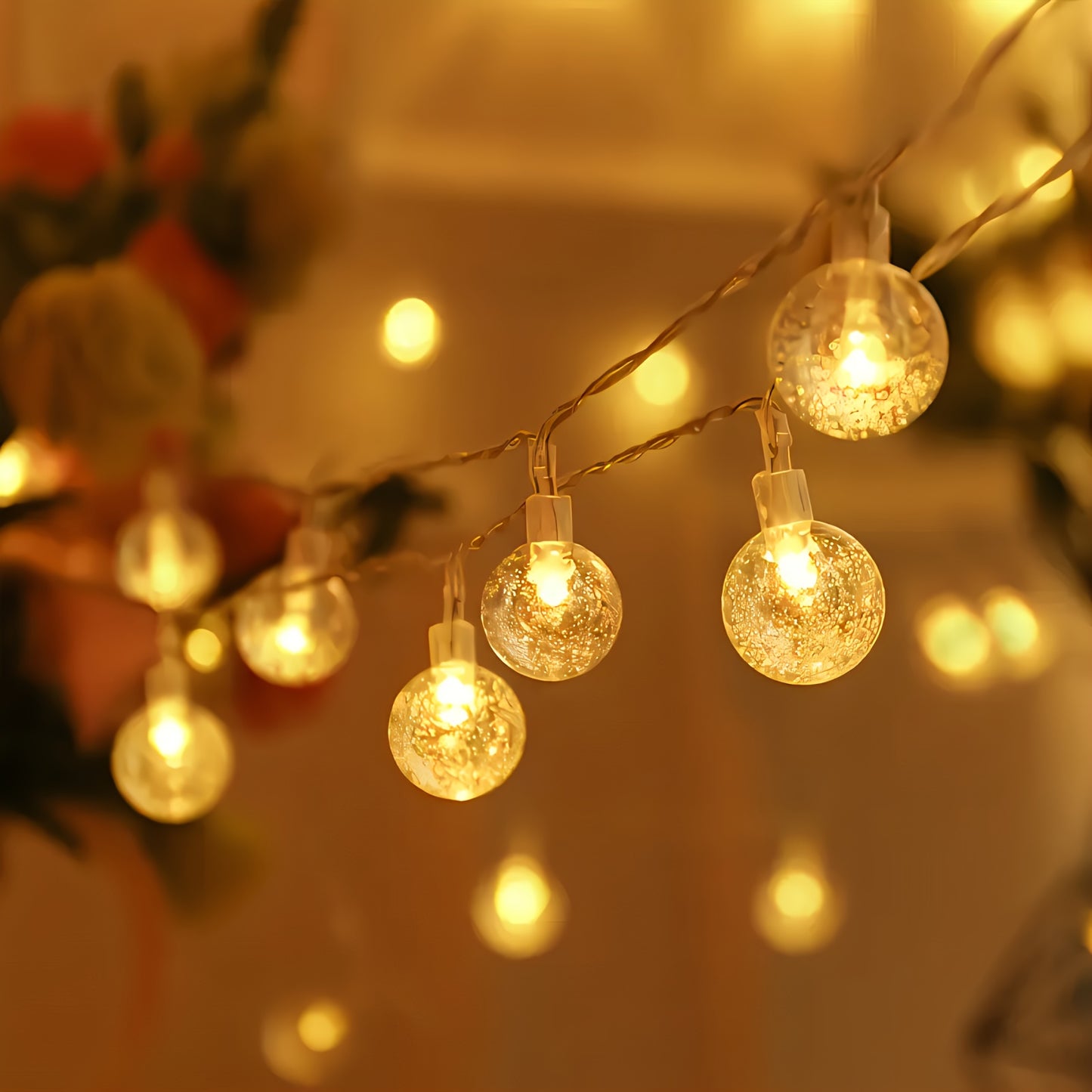 Crystal Waterdrop Ball 20 Led String Fairy Light for Room Decoration - Water drop ball LED Fairy Lights Battery Operated