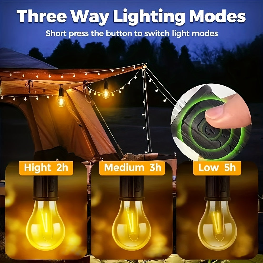 Rechargeable Hanging Bulb Light With 3 Modes