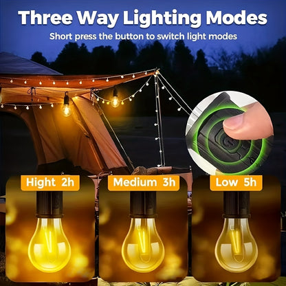 Rechargeable Hanging Bulb Light With 3 Modes