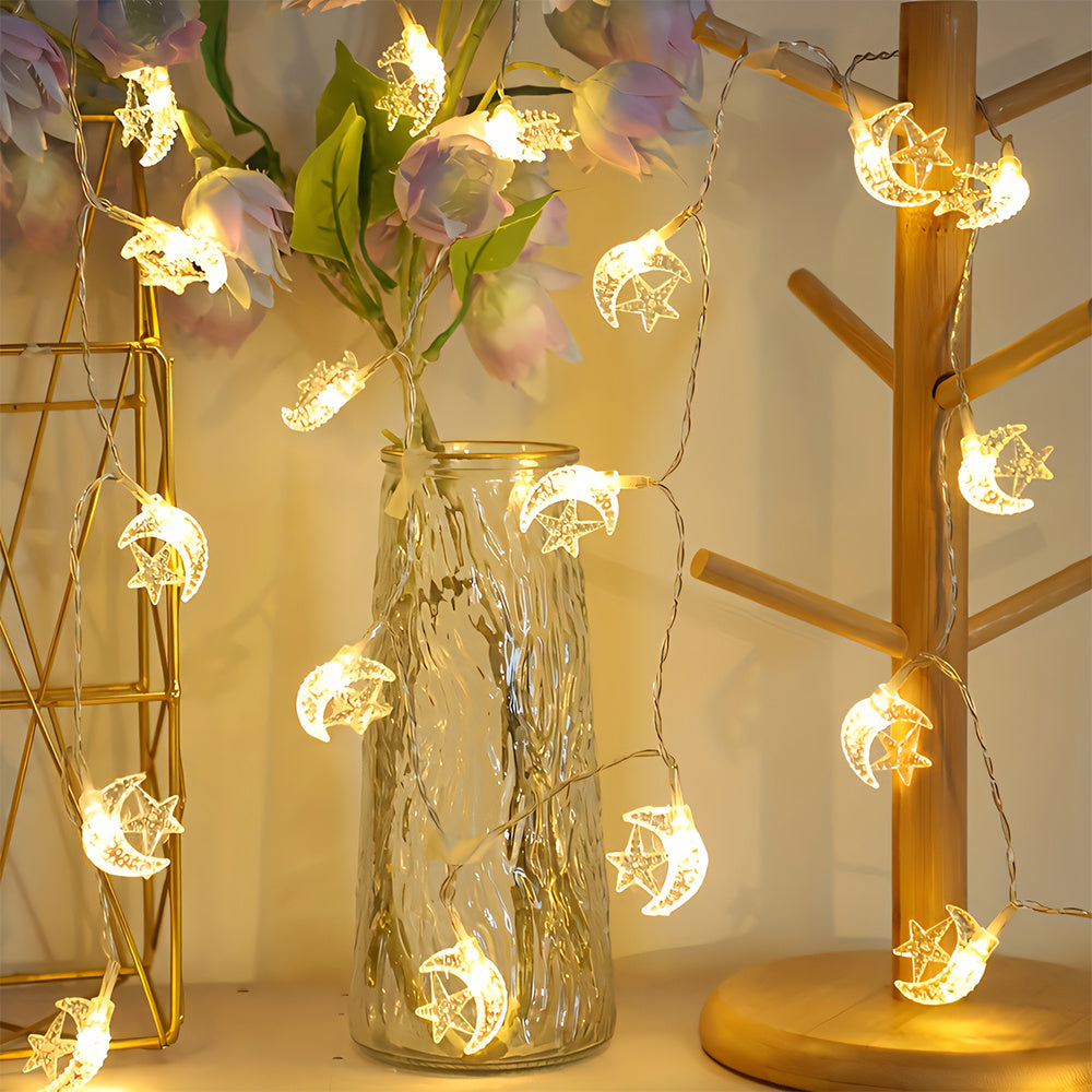 20 LED Crescent Moon Fairy Lights Battery Operated - 3 meter