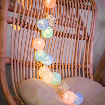 10 Cotton Thread Ball LED String Fairy Lights Battery Operated