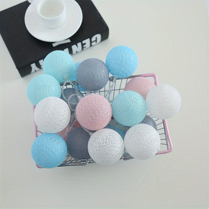 10 Cotton Thread Ball LED String Fairy Lights Battery Operated