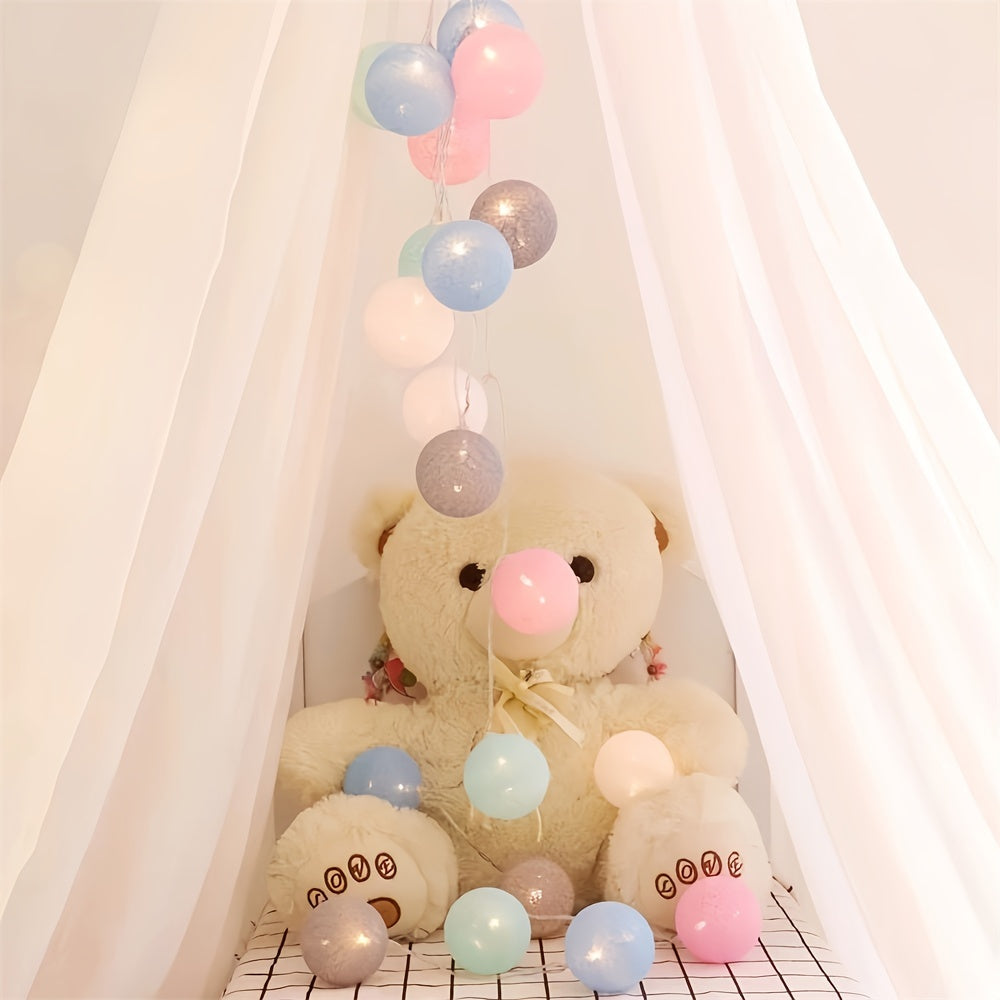 10 Cotton Thread Ball LED String Fairy Lights Battery Operated