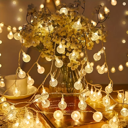 Crystal Waterdrop Ball 20 Led String Fairy Light for Room Decoration - Water drop ball LED Fairy Lights Battery Operated