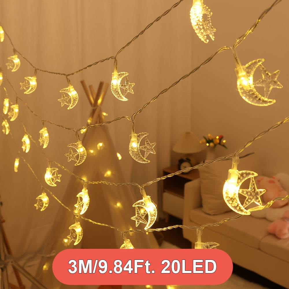 20 LED Crescent Moon Fairy Lights Battery Operated - 3 meter