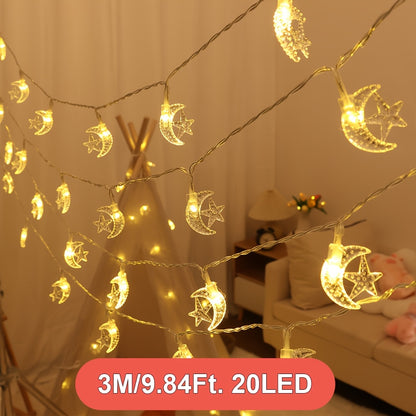 20 LED Crescent Moon Fairy Lights Battery Operated - 3 meter