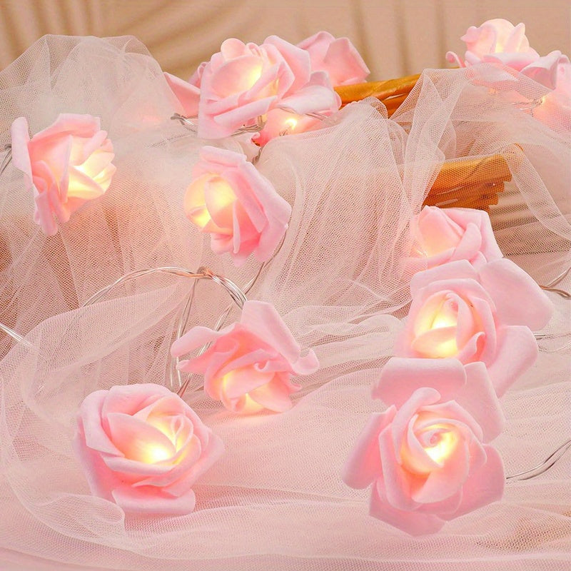 20 LED Rose Flower Fairy Lights 3M Battery Operated ( 3 AA batteries included )