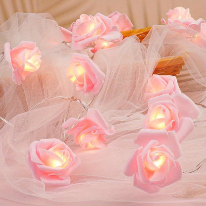 20 LED Rose Flower Fairy Lights 3M Battery Operated ( 3 AA batteries included )