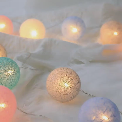 10 Cotton Thread Ball LED String Fairy Lights Battery Operated