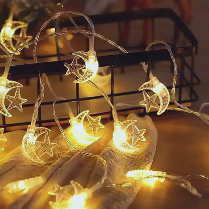 20 LED Crescent Moon Fairy Lights Battery Operated - 3 meter