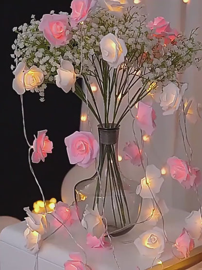 20 LED Rose Flower Fairy Lights 3M Battery Operated ( 3 AA batteries included )